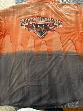 Harley-Davidson Orange and Gray Dip-Dye Back Logo Tee